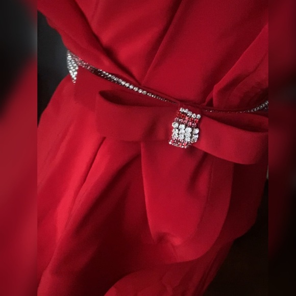 Red Jovani couture style midi dress - Picture 2 of 4